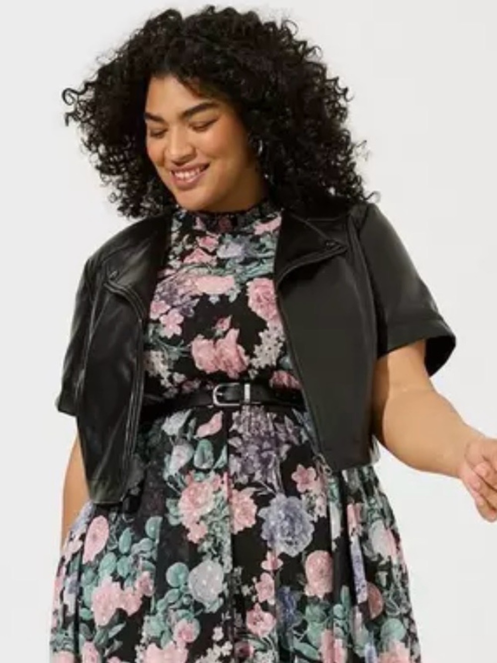 torrid Black Faux Leather Cropped Moto Jacket